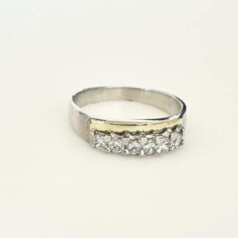 Anillo en Plata y Oro con Cubic - comprar online