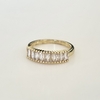 Anillo en Acero baño Oro con Cubic baguette