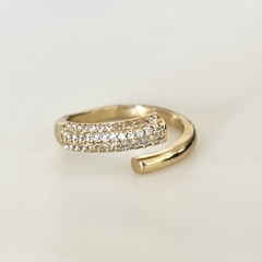 Anillo en Acero baño Oro, Pavé - comprar online