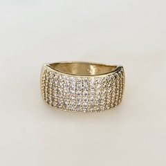 Anillo en Acero baño Oro, Pavé