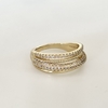 Anillo en Acero baño Oro, Pavé