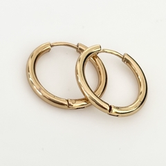 Argollas en Acero baño Oro, 2 cm