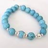 Pulsera elastizada con detalles en Plata y Piedra Turquesa - comprar online