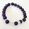 Pulsera elastizada con detalles en Plata y Piedras Naturales - comprar online
