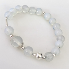 Pulsera elastizada con detalles en Plata y Piedras Naturales - comprar online