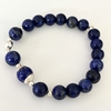 Pulsera elastizada con detalles en Plata y Piedra Lapislazuli