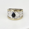 Anillo en Plata y Oro con Cubic negro, zirconias