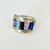Anillo en Plata y Oro con Cubic baguette colores - comprar online