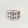 Anillo en Plata con Cubic baguette violeta