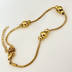 Pulsera con bolitas en Acero baño Oro, 18 + 5 cm en internet