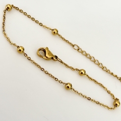 Pulsera con bolitas en Acero baño Oro, 18+ 5 cm - comprar online
