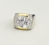 Anillo cuadrado en Plata y Oro con Cubic, Zirconias - comprar online