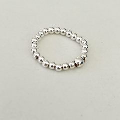 Anillo elastizado bolitas en Plata - comprar online