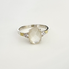 Anillo en Plata y Oro con Nácar - Ambar Joyas