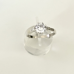 Anillo solitario en Plata y Oro con Cubic, Zirconias en internet