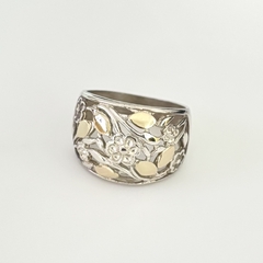 Anillo flores en Plata y Oro en internet