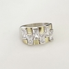 Anillo en Plata y Oro con Cubic baguette blanco
