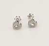 Aros Corazón en Plata con Cubic, cierre rosca, 5 mm - comprar online