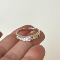 Anillo en Plata y Oro con Cubic - comprar online