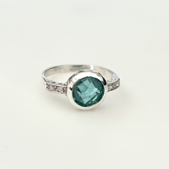 Anillo en Plata con Cubic agua, zirconias - Ambar Joyas
