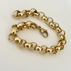 Pulsera rolo en Acero baño Oro, cierre mosquetón, 20 cm - comprar online