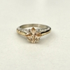 Anillo en Plata y Oro con Cubic Ámbar