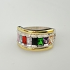 Anillo en Plata y Oro con Cubic baguette colores