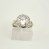 Anillo en Plata y Oro con Cubic, zirconias