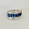 Anillo en Plata, Cubic baguette azul