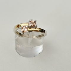 Anillo en Plata y Oro con Cubic Ambar - comprar online