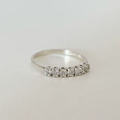 Anillo medio sinfin en Plata con Cubic