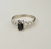 Anillo en Plata y Cubic rectangular negro