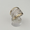 Anillo cruzado en Plata y Oro con Cubic pavé