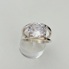 Anillo en Plata y Oro con Cubic