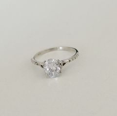Anillo solitario en Plata con Cubic en internet