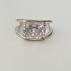 Anillo en Plata y Oro con Cubic en internet