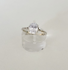 Anillo solitario en Plata con Cubic
