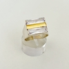 Anillo en Plata y Oro con Cubic rectangular blanco