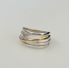 Anillo Cruzado en Plata y Oro - comprar online