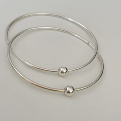 Argolla en Plata con bolita, 5 cm. - comprar online