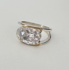 Anillo en Plata y Oro con Cubic - comprar online