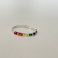 Anillo en Plata con Cubic de colores - comprar online