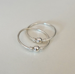 Argollas en Plata con bolita y resorte, 2,5 cm. - comprar online