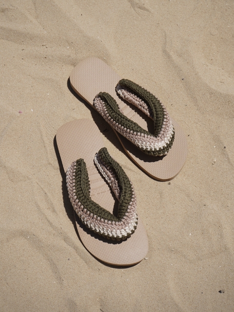 havaiannas de crochê