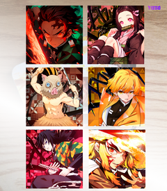 Set de 6 Posavasos de Madera Sublimados - 10x10 cm Kimetsu no Yaiba en internet