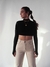 Cropped Naomi Manga Longa Preto