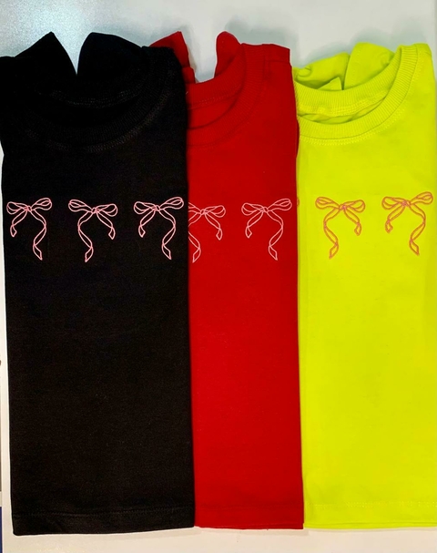 Blusa malha femenina lacinhos