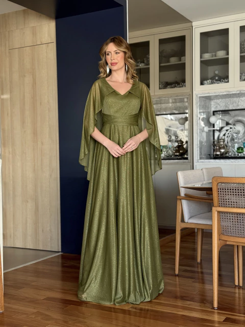 Vestido De Festa Marcela Verde Oliva 2