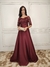 Vestido De Festa Izabel Bordado Marsala