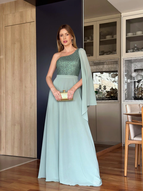 Vestido de Festa Vanessa Verde Menta - comprar online